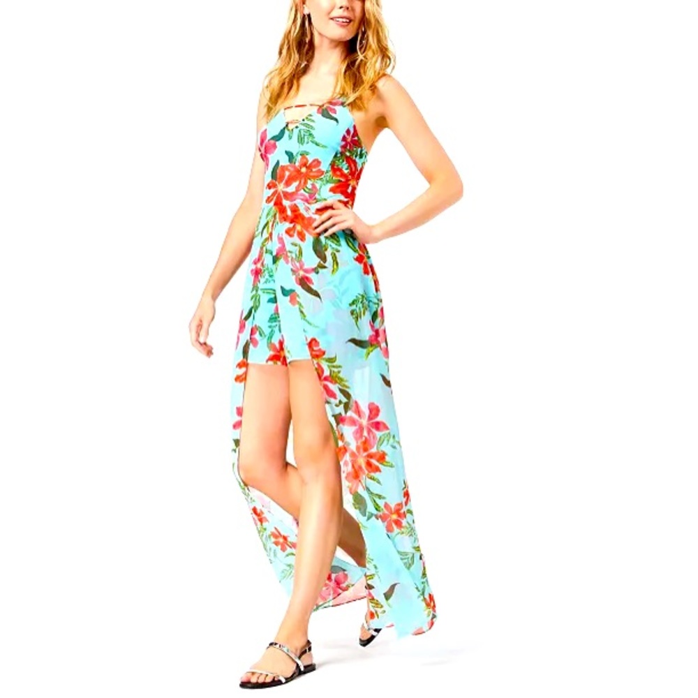 GUESS Uri Floral-Print Walk-Through Romper